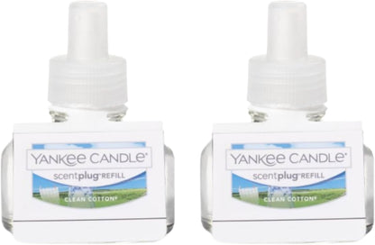 Yankee Candle ScentPlug Refill - Long Lasting Clean Cotton Scented Oil for Home Fragrance | Pack of 2