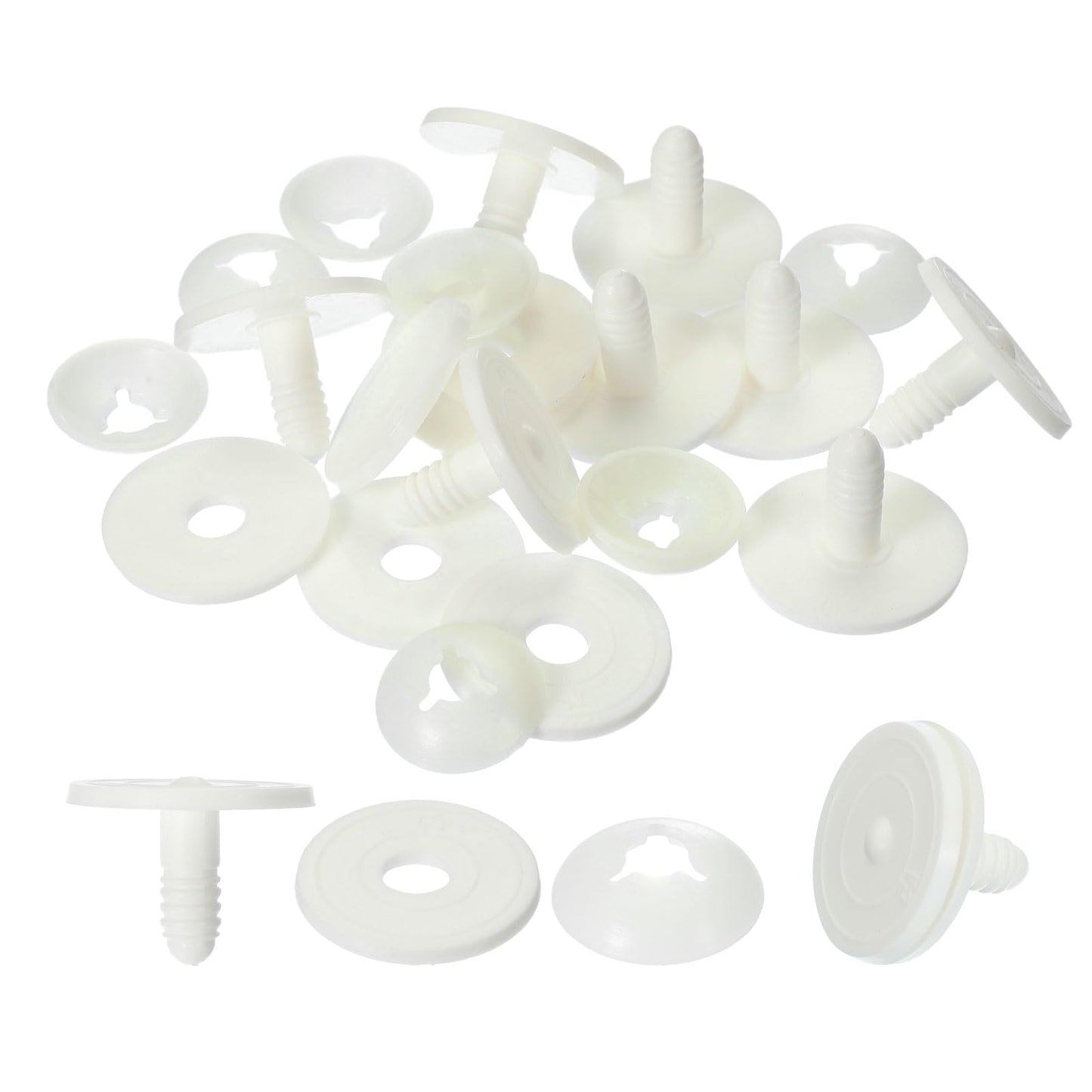 PATIKIL 45mm Doll Joints, 10 Set Plastic Removable Animal Joints Connector Engage Bolt for Bear Soft Limbs Making Head Joints DIY Crafts Accessories, White