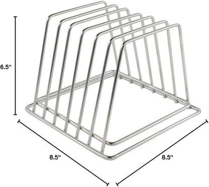 Thirteen Chefs Stainless Steel Cutting Board Rack - Holds 6 Boards up to 3/4" Wide, NSF Approved for Commercial Kitchens