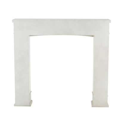 Deco 79 Wooden Fireplace Mantle Freestanding with Leaf Accents, 47" x 9" x 43", White