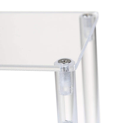 BYCY Acrylic Clear 2-Tier Riser Display Shelf for Figures, Desserts Holder, Collections Organizer and Cosmetic Items Shelf (12" x 6.9" x 4.25")