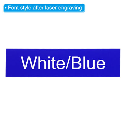 PATIKIL 8"x2" Blank Name Plates, 20 Pack Custom Engraved Name Plate Rectangle Laser Engraving Blanks for Personalized Nameplates Office Desk DIY Painting Supplies, Blue, White