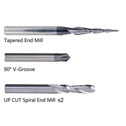 SpeTool CNC Router Bits Carving Set for Wood Profile V Groove Engraving Solid Carbide 1/4 Inch Shank