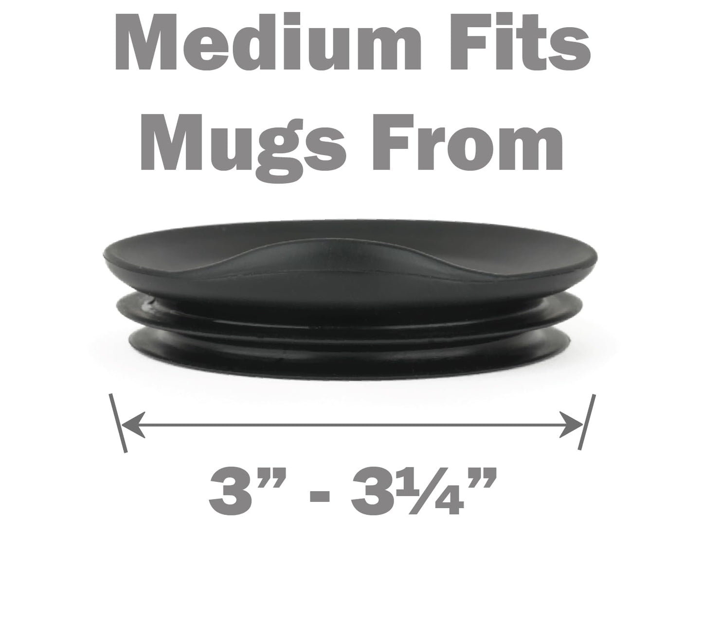 Porta Via Reusable Silicone Coffee Cup Lid - Medium Size, Black