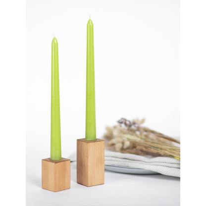 CANDWAX 10 inch Olive Taper Candles Set of 4 - Dripless Unscented Candlesticks - Perfect as Dinner Table Centerpiece Tapers or Household Decor