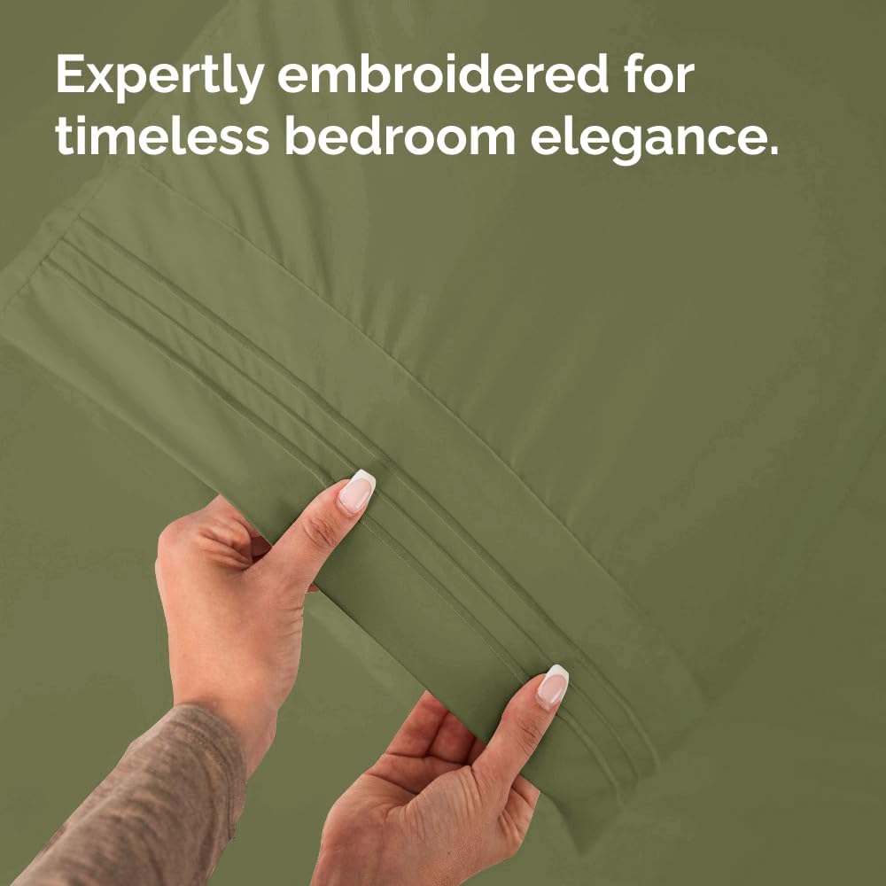 Standard Pillow Cases Set of 2 | Soft Hotel Quality, Wrinkle-Free & Stain Resistant | Sage Green