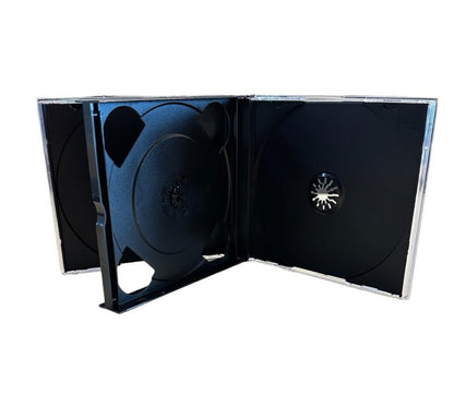 MediaPack4All 24mm Chubby Quad Jewel Case (4-Disc Capacity), Black Chubby Jewel Case for CD/DVD/Game Storage (5)