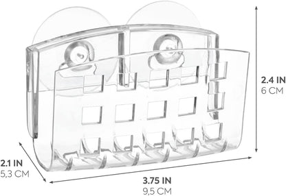 2.3" 5.2" 3.7", iDesign BPA-Free Plastic Sponge Holder for Kitchen Sink with Suction Cups, Ideal for Kitchen Sinks