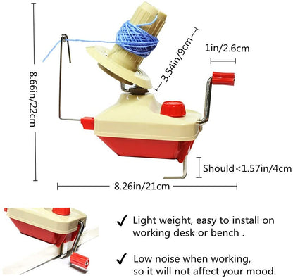 𝐘𝐚𝐫𝐧 𝐖𝐢𝐧𝐝𝐞𝐫 - Yarn Ball Winder Easy to Set Up and Use - Hand Operated Yarn Winder 3.5 Ounce Capacity +1 Set 4 Size pompom maker +20 PCS Needle Button Set + 1 PCS Scissors