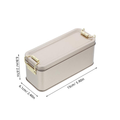 MAGICLULU Multipurpose Rectangular Metal Box with Lid Elegant Storage Container for Cookies Candy Snacks Decorative Tin Can for Food Preservation Daily Use