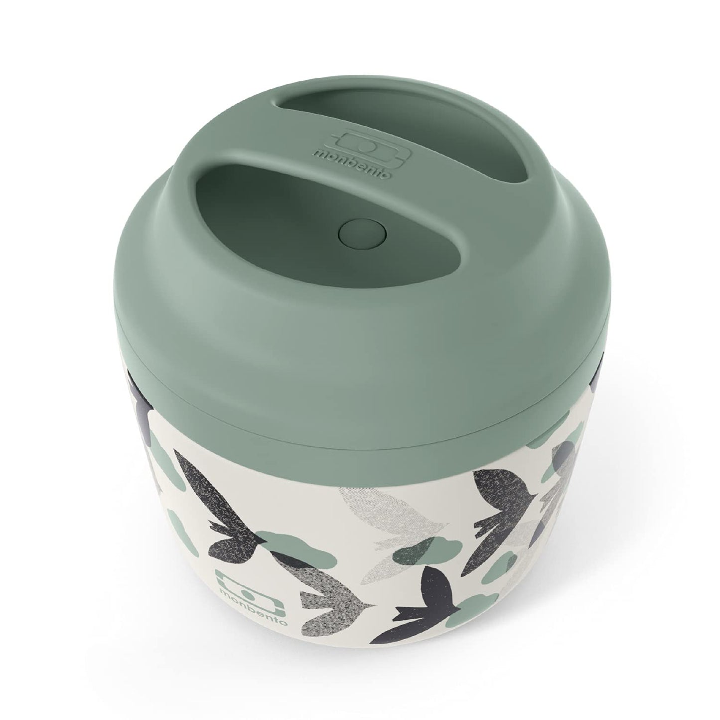 monbento - Insulated Lunch Box MB Element Ginkgo - Leakproof and Insulated Container Keeps Food Hot/Cold for Up to 10 Hours - Work Lunch Packing - BPA Free - Food Grade Safe - Japanese Pattern - Blue