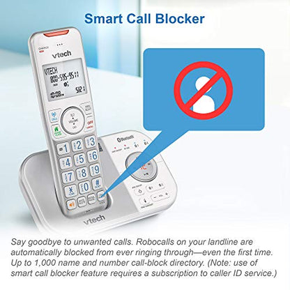 VTech VS112-4 Bluetooth 4 Handset Cordless Phone for Home with Answering Machine, Call Blocking, Caller ID, Intercom and Connect to Cell