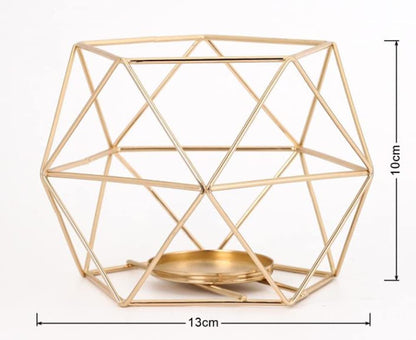 ZHZXBDGQ Tealight Holders Metal Wire Iron Tea Light Candle Holder Geometric Candle Holder Centerpieces for Wedding Holidays Events Party Decorations-Black