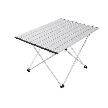U5GAAALPPQ9 Portable Lightweight Camping Table Folding Aluminum Picnic Table Lightweight Compact Roll Up Tables Perfect for Outdoor Hiking BBQ Backpacking (69 * 47cm)