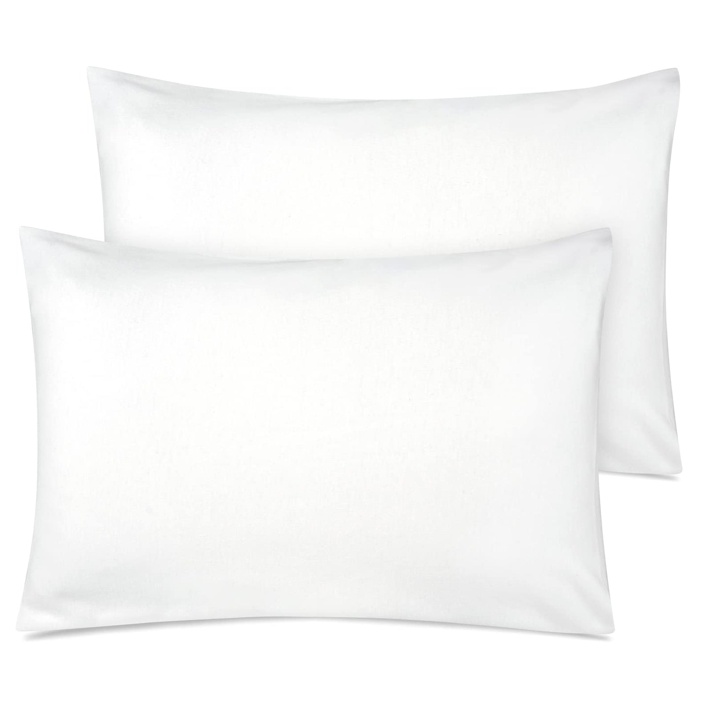 Zenssia Organic Cotton Toddler Pillowcase/Travel Pillowcase Pack of 2 Set 13x18 Inches with Envelope Closure - Soft & Breathable Baby Pillow Case Cover Solid White