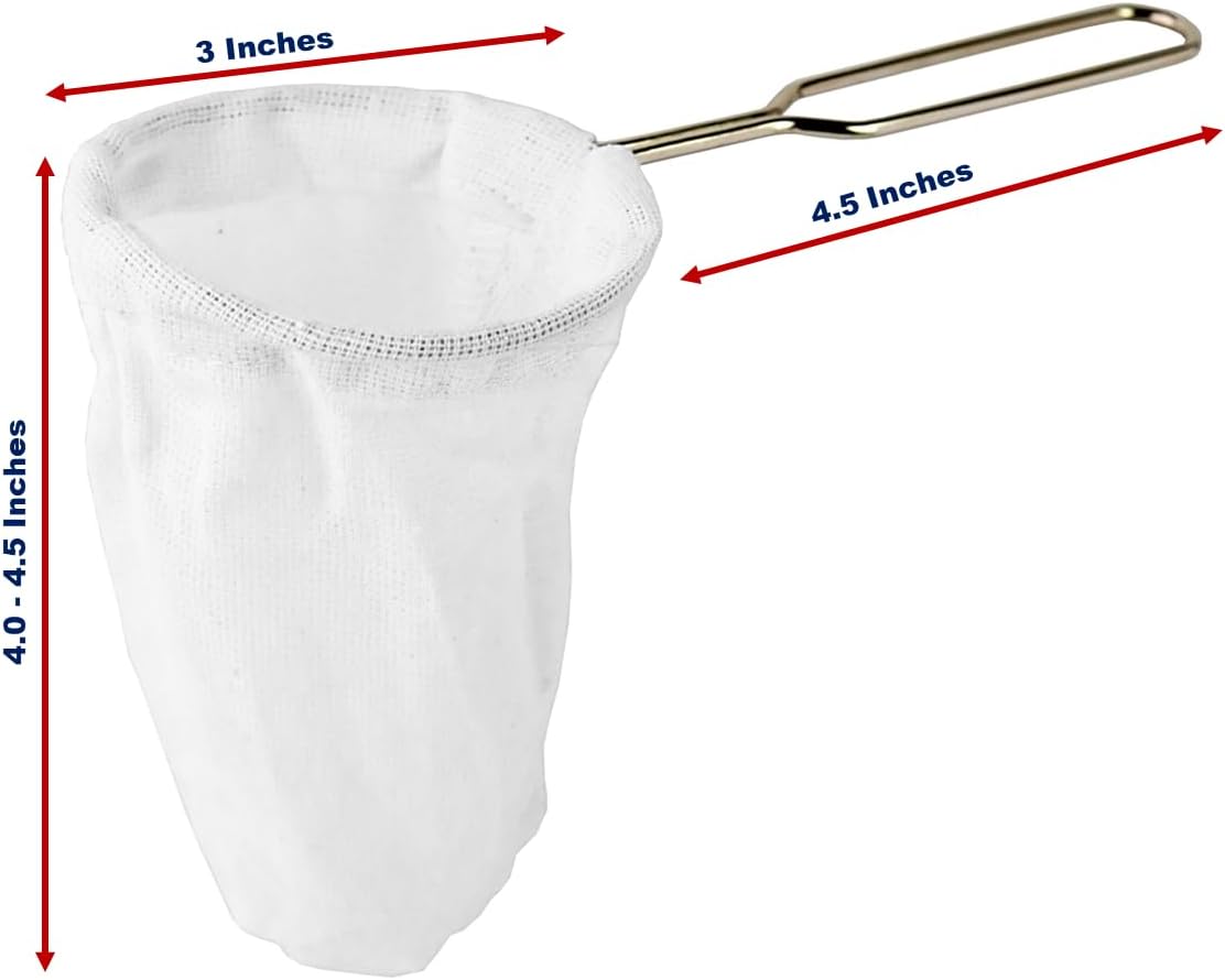 3” Small Reusable Coffee/Tea Filter, Traditional Thai Style Cloth Strainer, Pour Over Coffee Dripper