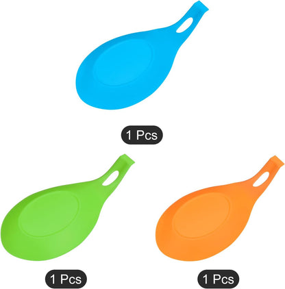 uxcell Silicone Spoon Rest, 7.68" x 3.74" Heat Resistant Utensil Holder for Spatula, Ladle, Counter, Stove Top,