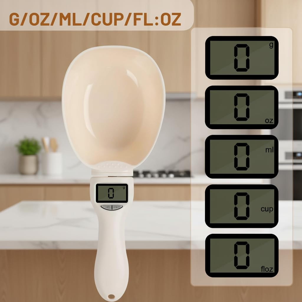 2PCS Digital Measuring Spoon Scale, Electronic Measuring Food Spoon Scale with LCD Display, 800g / 0.1g High Precision Household Weighing Scoop for Kitchen Cooking, Baking