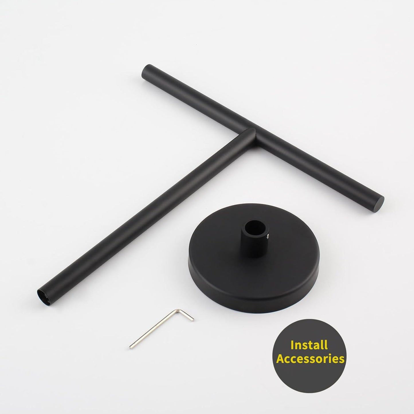 GERZWY Modern Hand Towel Holder Tree Rack Free Standing SUS 304 Stainless Steel Towel Ring, Matte Black DZY06-BK