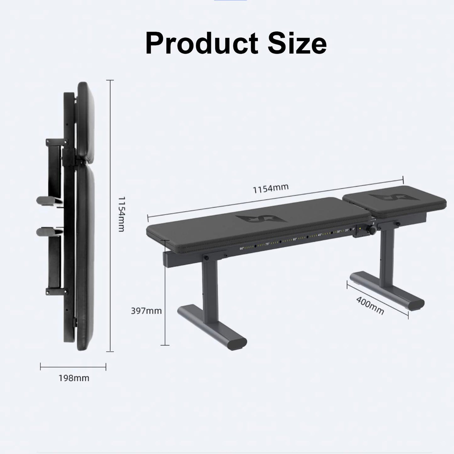 Speediance Adjustable Weight Bench, Foldable Workout Bench for Home Gym Use, Weight Bench with 881 LBS Weight Capacity-Black