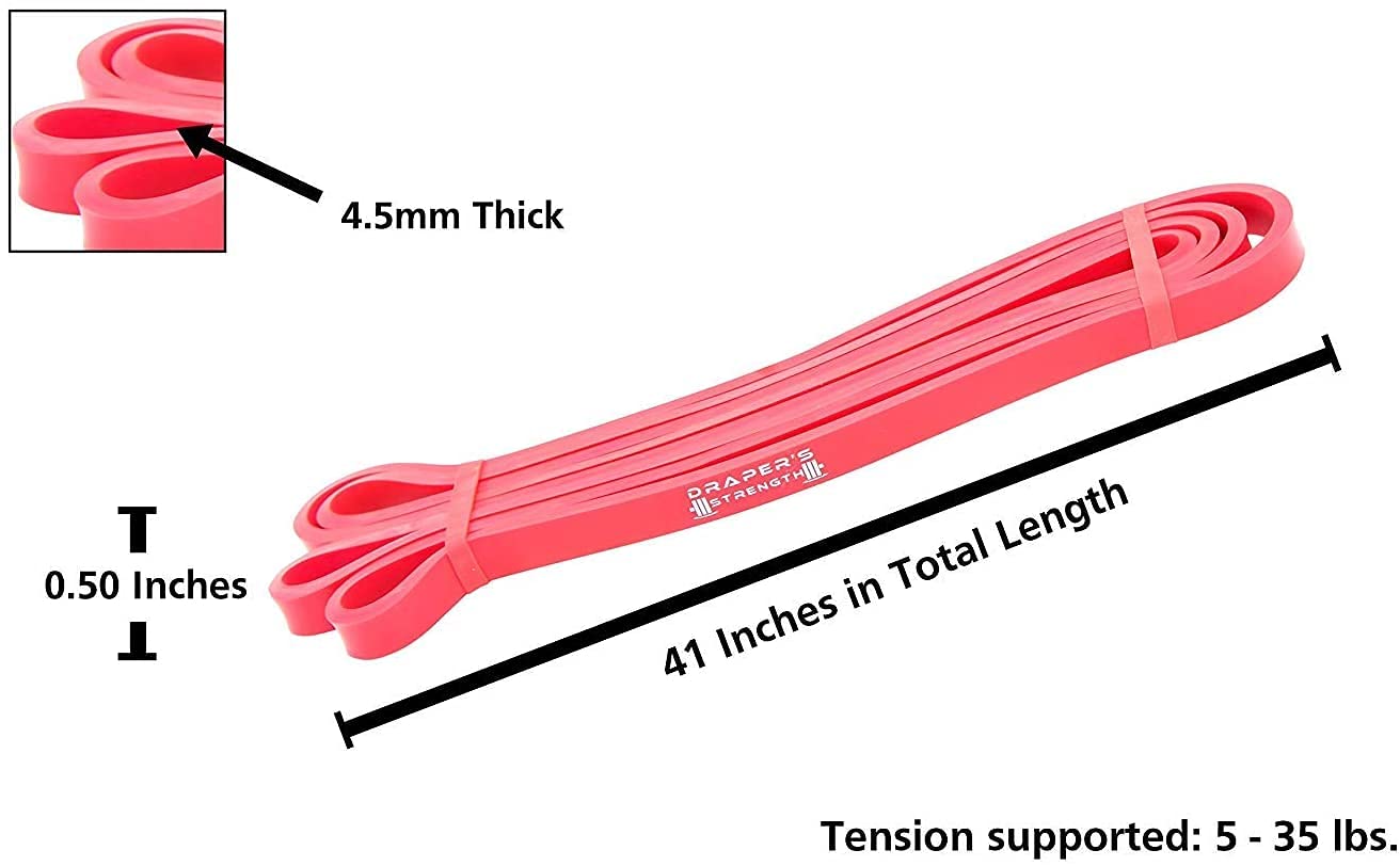 Draper's Strength Heavy Duty Resistance Stretch Loop Bands for Powerlifting Workout Exercise and Assisted Pull Ups