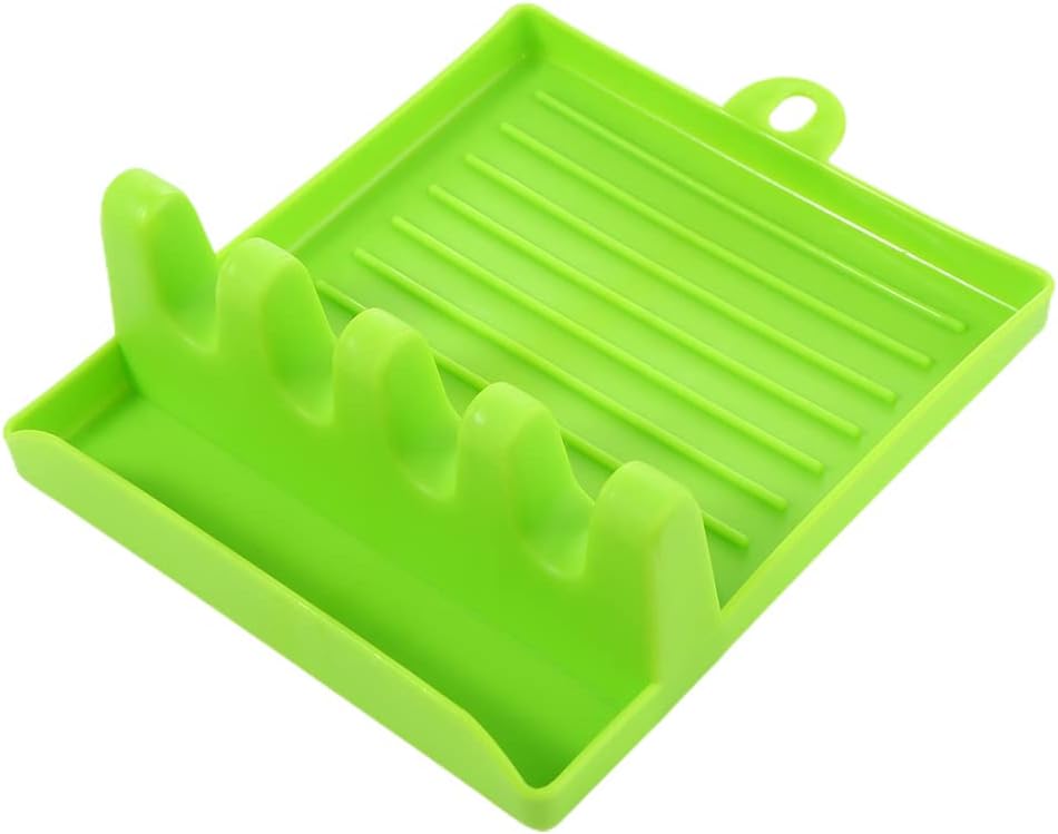 Pot Lids Holder Organizer and Plastic Spoon Rest, Hangable Kitchen Utensils Holder