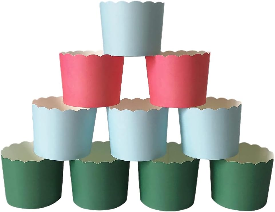 NB Paper Baking Cups 90-Pack, 6 oz Greaseproof Cupcake Muffin Cases, Disposable Wrappers for Parties, Pure Colors