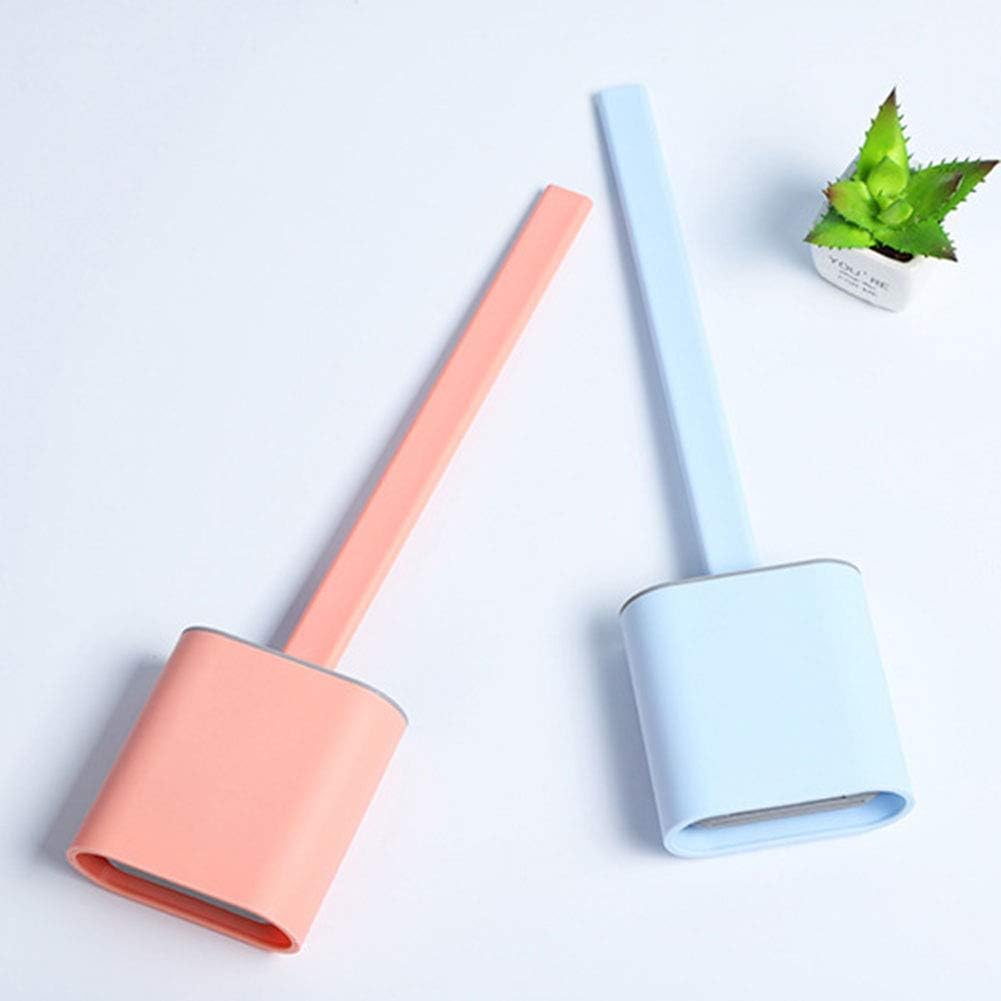 Revolutionary Silicone Flex Toilet Brush with Holder, No-Slip Long Handle Cleaning Brush Set with Wall Mounting