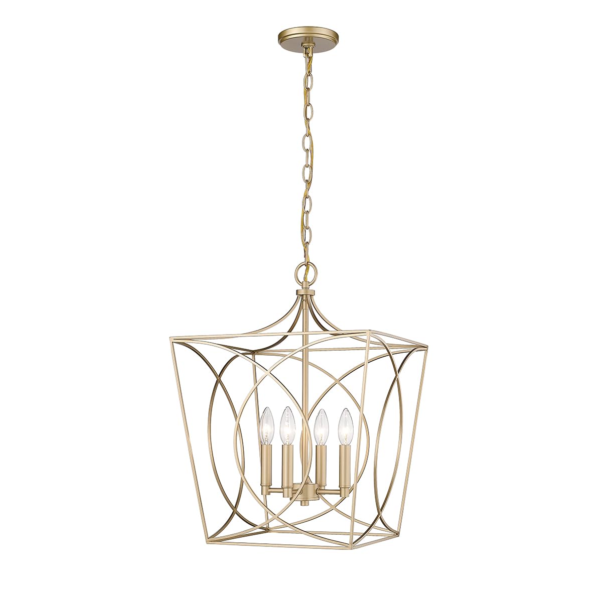 ML Lighting Tracy - 4 Light Pendant-21.9 Inches Tall and 15.87 Inches Wide-Painted Modern Gold Finish -Traditional Installation