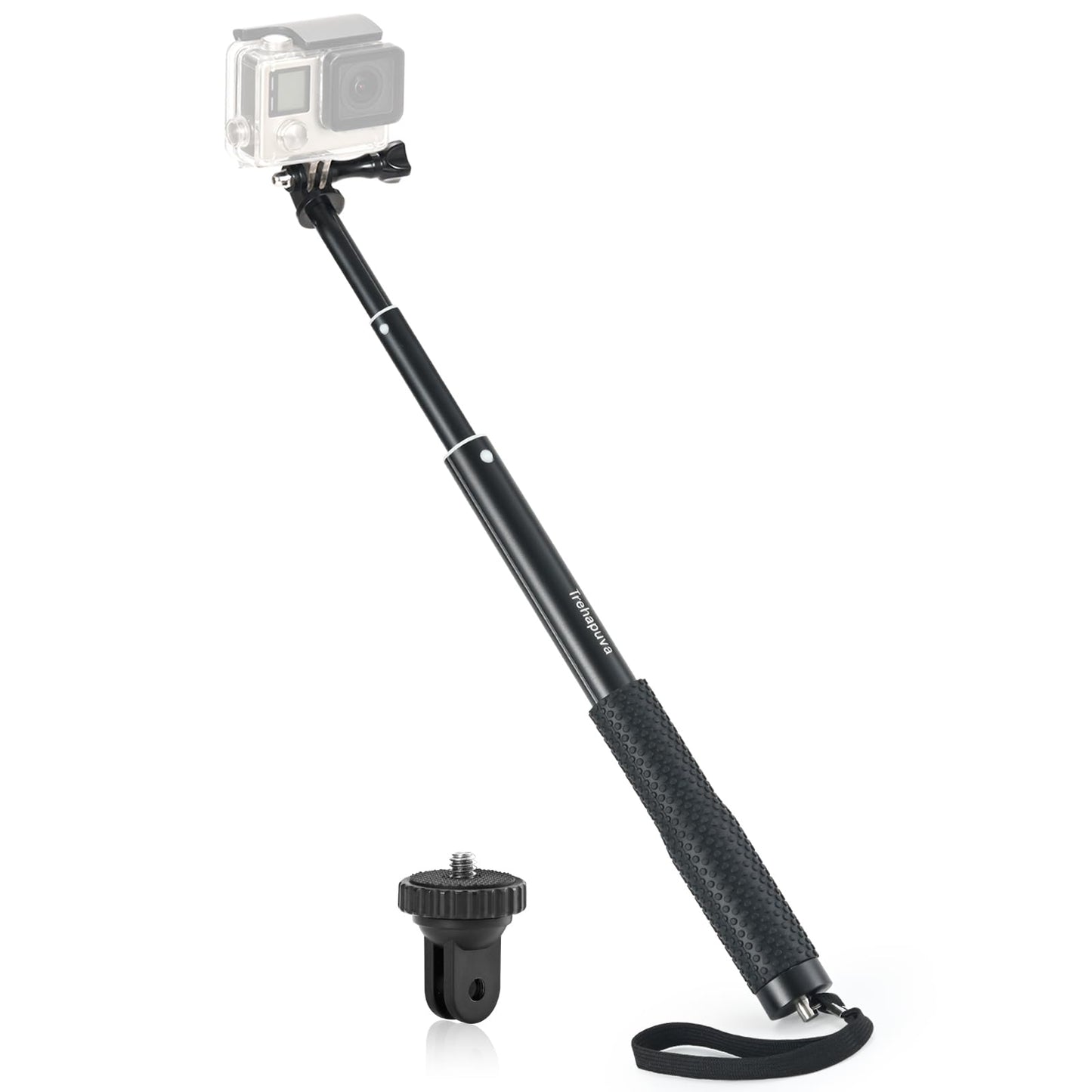 Trehapuva 36'' Extension Selfie Stick Extendable Monopod Pole Waterproof Handle Grip Accessories Compatible for GoPro Max Hero 13 12 11 10 9 8 7 6 5 Insta360 AKASO DJI Osmo Action Camera and More