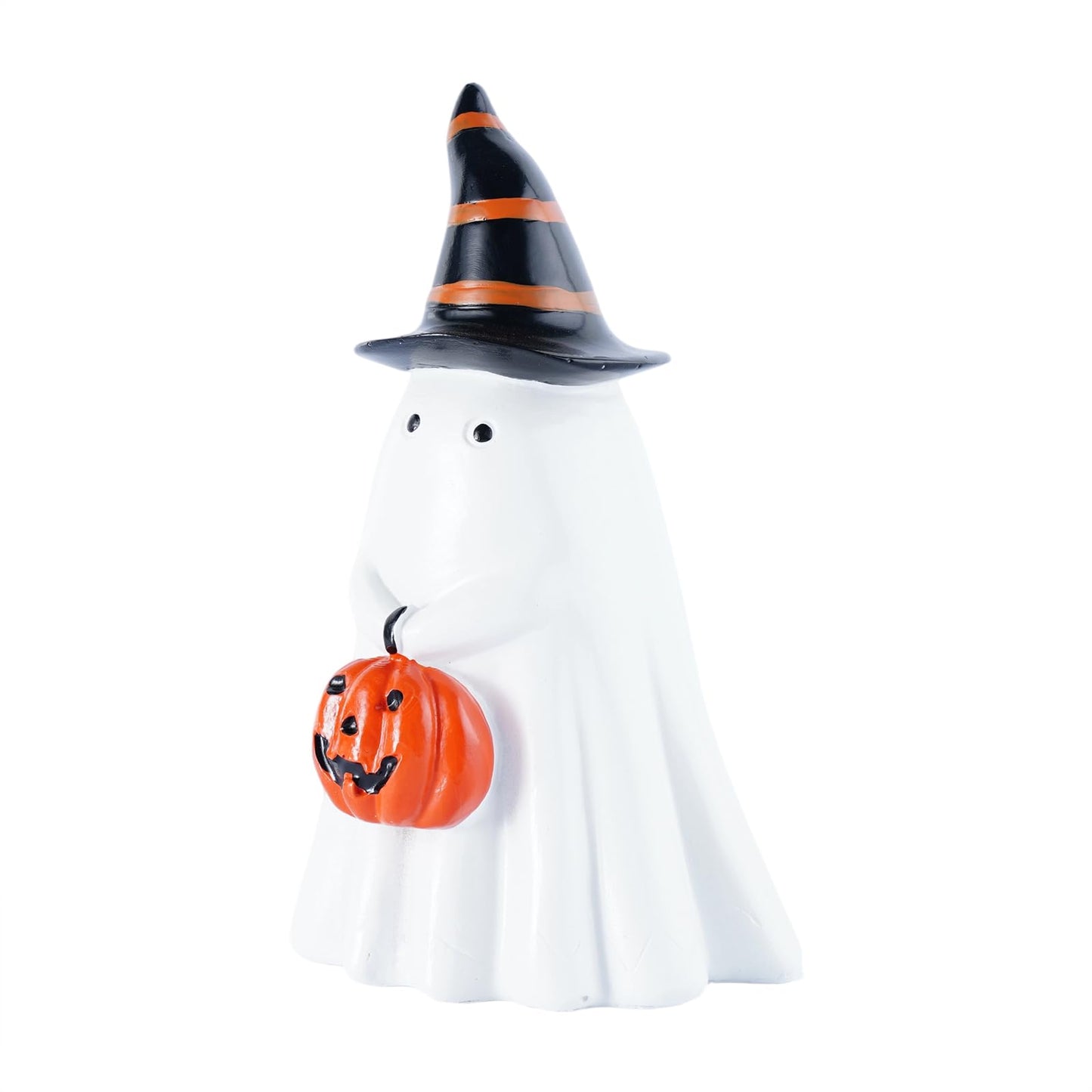 Brizoria Halloween Figurines Ghost Figurine with Witch Hat Spooky Halloween Decor Mini Ghost Figurines Collectible Figurines Resin Halloween Decorations Outdoor for Room Funny Office Decor