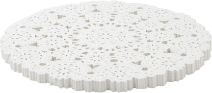 Juvale White Lace Paper Doilies for Tea Party Decorations - 12 in Round, 200 Pack Disposable Paper Placemats