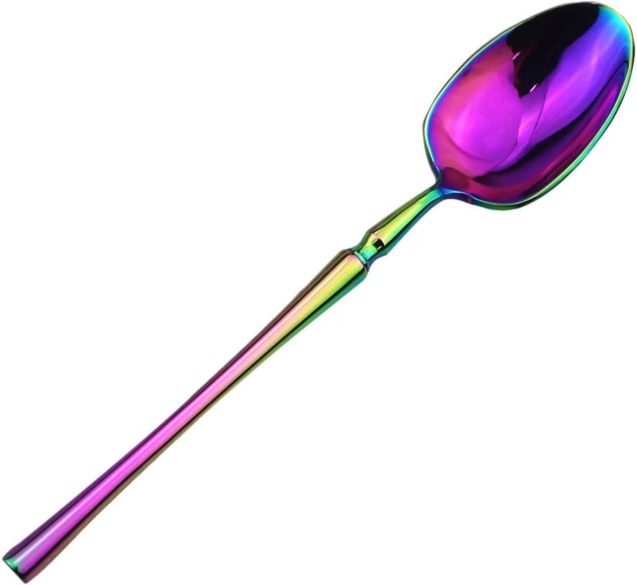 Gugrida Rainbow Silverware Set, 5-Piece 18/10 Stainless Steel Flatware Cutlery Set for 1, Dishwasher Safe