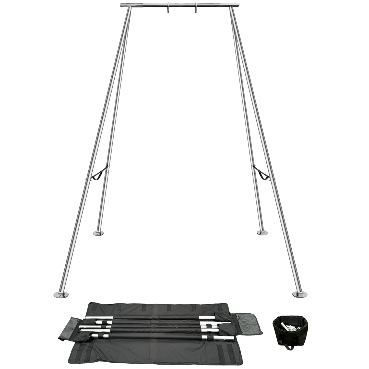 PRIOR FITNESS Aerial A-Frame Rig Set, CE & SGS Certified 730kgs/1610 lbs Capacity Aerial Yoga Stand W/Carrying Bag, for Hammocks, Silks & Hoops,Portable & Adjustable 5-11ft,Trapeze Swing Stand Frame