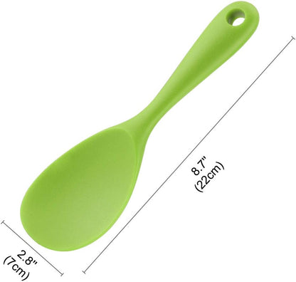 uxcell Silicone Soup Ladle Spoon - 8.7 Inch Heat Resistant Kitchen Utensil for Serving Soup, Green