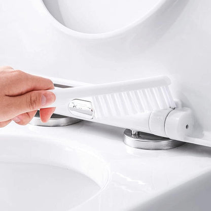 Toilet Brush and Holder, Double Brush Combination with Silicone Toilet Bowl Brush, Flat Flexible Bristles for Deep