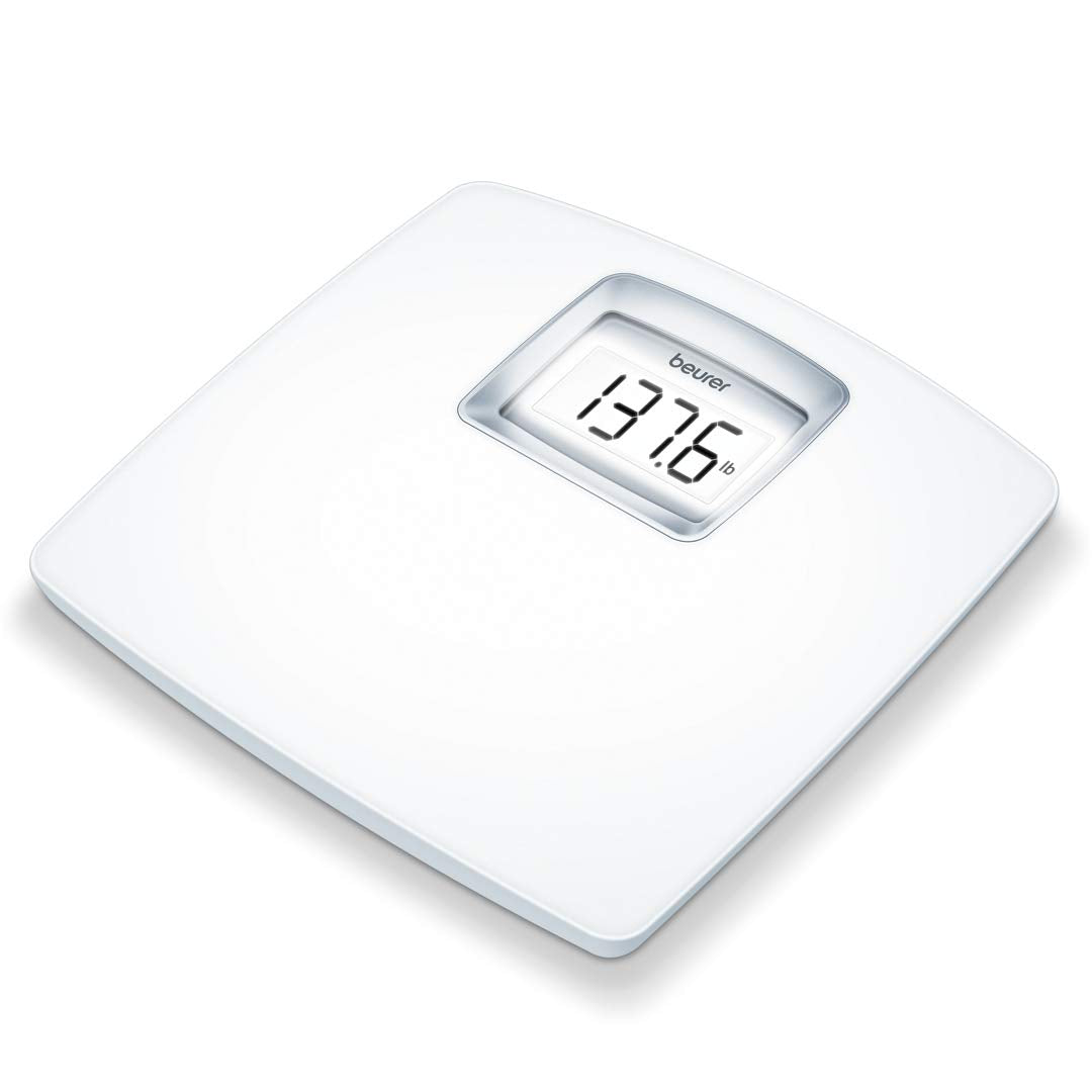 Beurer PS25 Digital Bathroom Scale for Body Weight – 400lb Capacity, Auto-Calibrate, XL Backlit Display – Glass, Precise and Accurate Body Scale
