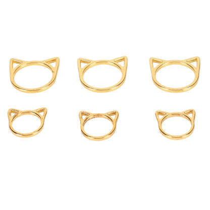 Cat Ear Knitting Stitch Markers, 30Pcs Household Cat Shape Crochet Stitch Markers Gold DIY Handcraft Plating Cute Stitch Marker Rings for Knitting Crochet Craft DIY Jewelry Making