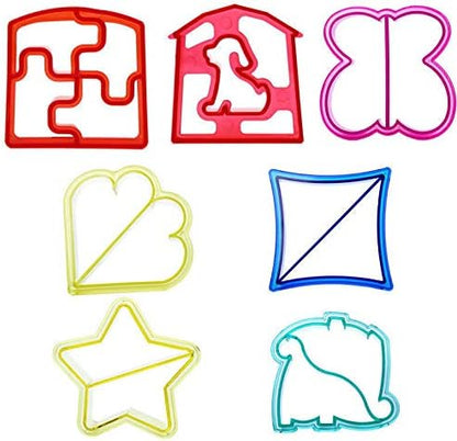 6 Pack Sandwich Cutters and Bread Crust Shape Remover for Kids, Cute Animals Shapes Toast Mould DIY Slicer Kit