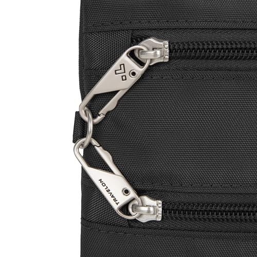 Travelon Anti-theft Classic Slim Double Zip Crossbody Bag, Black, One Size
