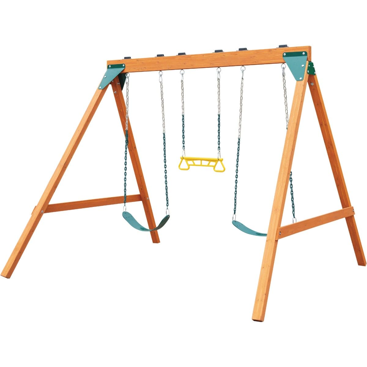 Swing-N-Slide PB 8360 Ranger Wooden Swing Set with Swings, Brown (Amazon Exclusive)