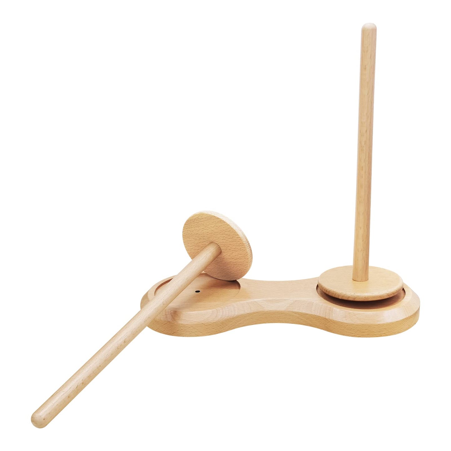 Wooden Yarn Holder Dispenser for Crocheting, Yarn Ball Holder for Knitting, Yarn Spindle Dispenser with Crochet Accessories (Double Balls)