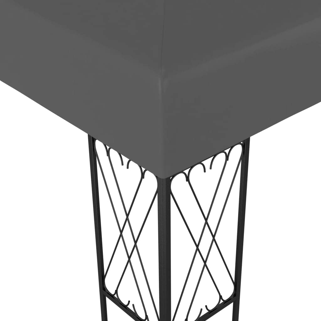 Large Anthracite Gazebo, 100% Polyester Canopy, Durable Steel Frame, 9.8x9.8 ft Outdoor Patio Shelter for Parties, UV-Resistant Fabric, Easy Assembly Outdoor Structures