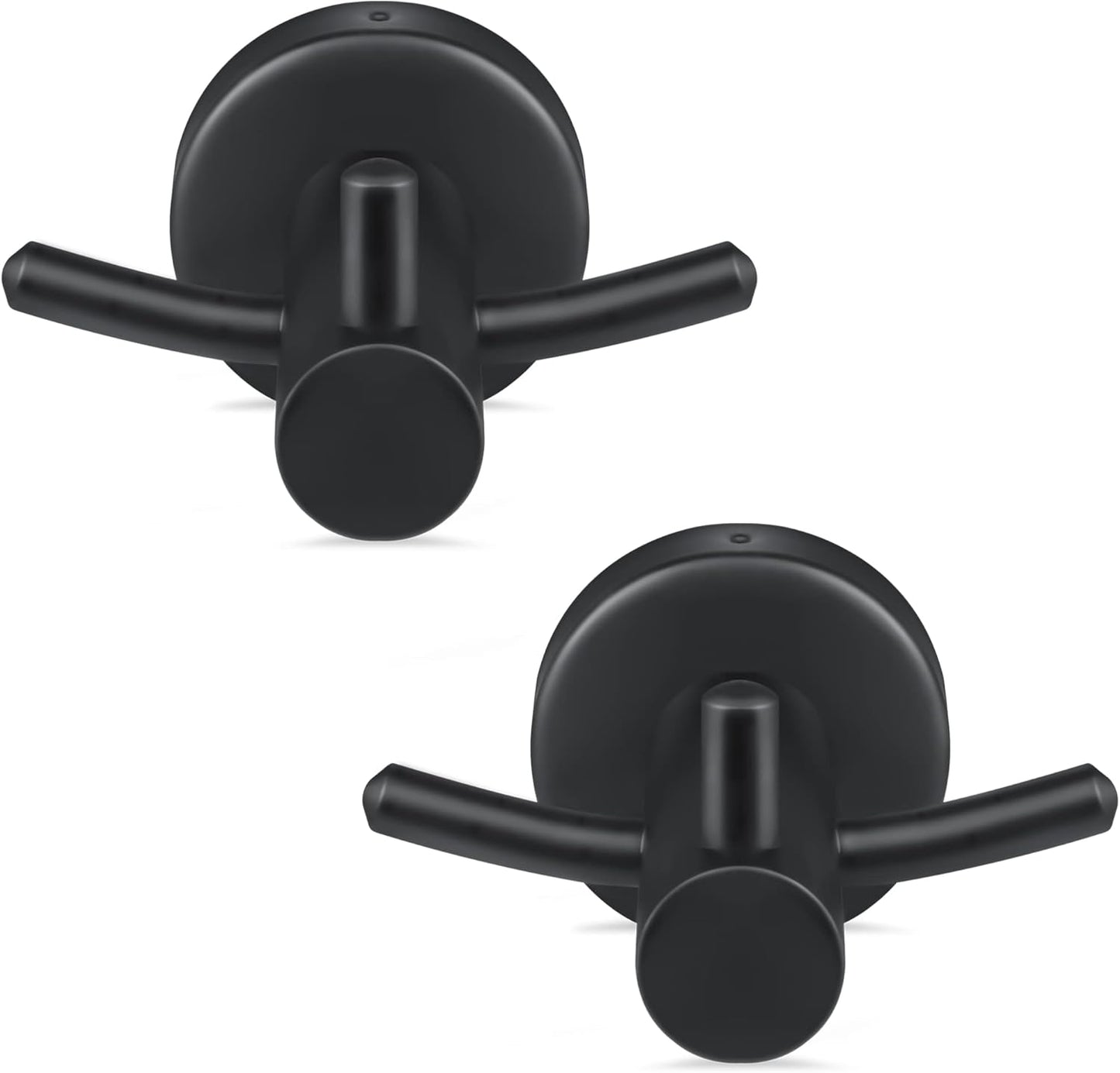 Pack of 2 SUS304 Stainless Steel Matte Black Wall Mounted Towel Hooks for Bathroom Shower Kitchen Cabinet Closet Door