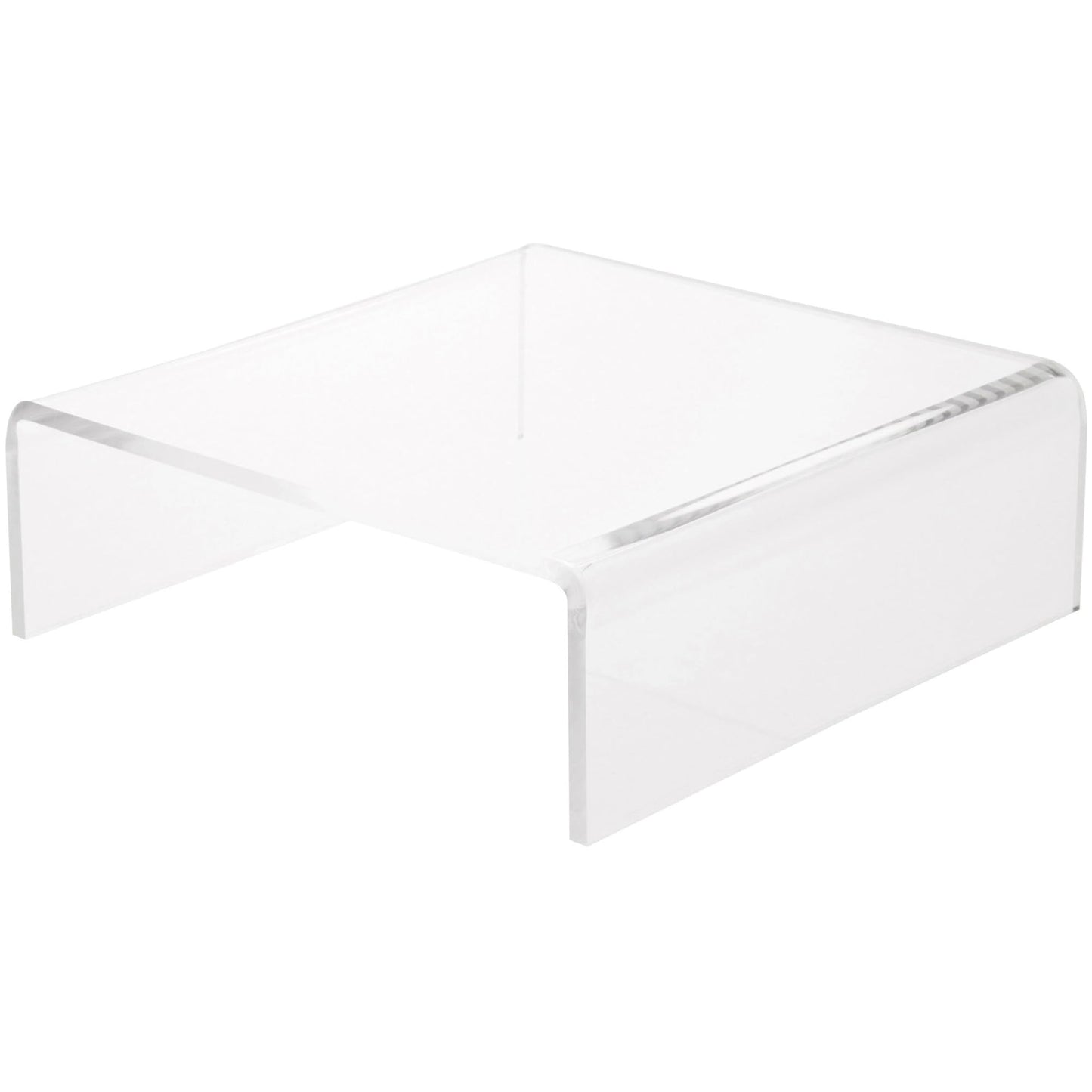 Plymor Clear Acrylic Short Square Display Riser, 2" H x 6" W x 6" D (1/8" thick)