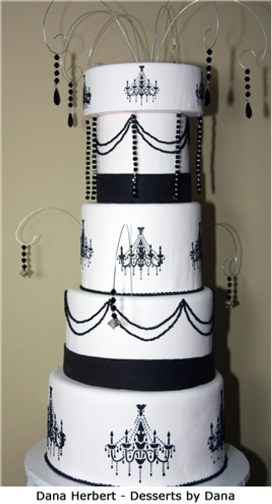 Designer Stencils Chandelier Stencil Set, Cake and Cookie Stencils, Beige/Semi-Transparent