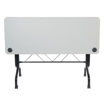Office Star Resin Multipurpose Flip Training Table with Locking Casters for Home and Office, 5 Feet