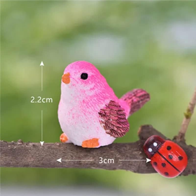 Wixine 16Pcs/Set Cute Little Bird Mini Animal Model, Miniature Landscape Ornament for Garden Bonsai