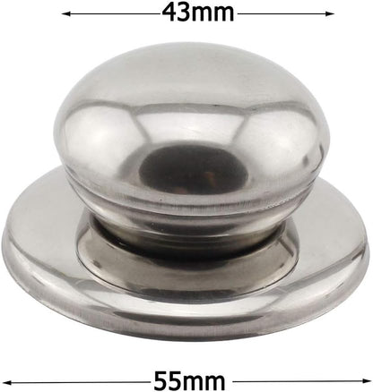 2-Pack Universal Pot Lid Cover Knob Handle, 2.1 Inch Stainless Steel Replacement Cookware