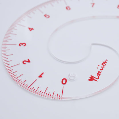 YLaziion 12inch 3mm Acrylic French Curve Ruler for Pattern Making- Clear Comma Shape Pattern Drafting Tool with Enlarged Scales | Non-Yellowing, Vary Form Curve for Sewing & Fashion Design & Quilting